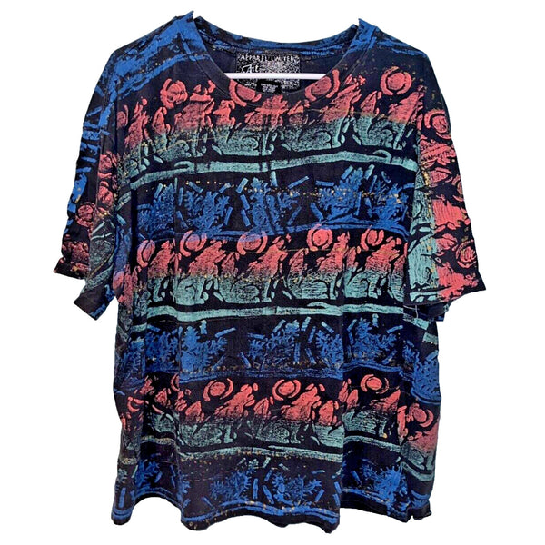 Vintage Apparel Limited Art Wear Painted Aztec Wolf AOP Single Stitch T-Shirt