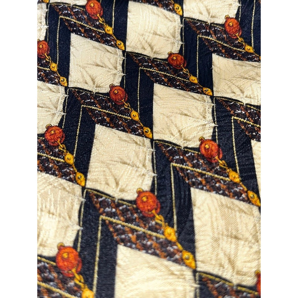 Ermenegildo Zegna Silk Tie Italy Art Deco Geometric Luxury Designer Necktie