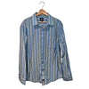 Roots Multi Colored Striped Button Up Shirt Mens Sz. XL Blue EUC
