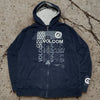 Volcom Hoodie Small Full Zip Navy Y2K Vintage Skate Surf Grunge Thermal Lined