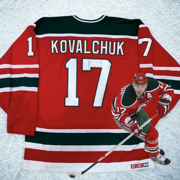 New Jersey Devils Ilya Kovalchuk #17 CCM NHL Jersey 2XL Red Green Retro