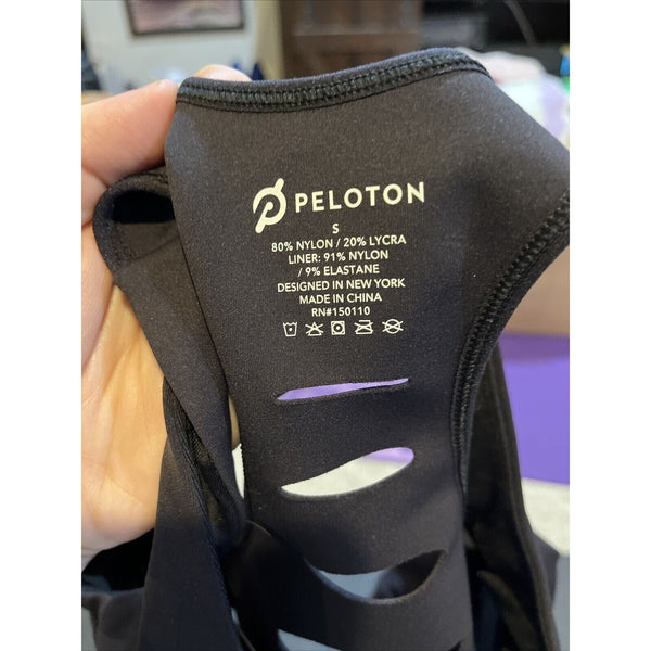 PELOTON Together We Are Power Womens Black Advance Sophia Sports Bra S $56 NWT