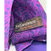 Yves Saint Laurent Vintage 80s Silk Tie Purple Geometric Handmade Italy Luxury