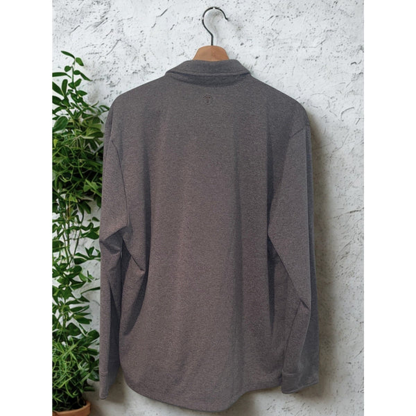 Twillory Long Sleeve Polo Mens XL Gray Athleisure Performance Stretch EUC
