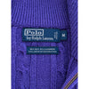 Polo Ralph Lauren Purple Silk Cashmere Cable Knit 1/4 Zip Sweater Sz. M Vintage