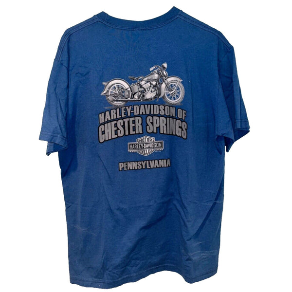 Harley Davidson Riding Caricature Chester Spring Pennsylvania Sz M Biker T Shirt