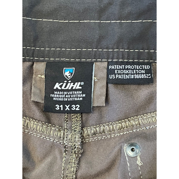 Kuhl Radikl Hiking Pants Men's 31x32 Olive Green Stretch Outdoor Tactical UPF 50