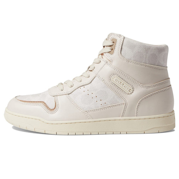 Coach Hi Top Sneakers CD304 Chalk Coated Canvas Women’s Sz 10B NIB MSRP $229
