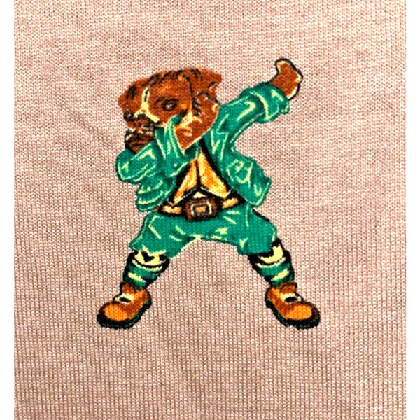 Denim & Flower Ricky Singh St. Patrick's Day Dabbing Dog Shirt Size L NWT