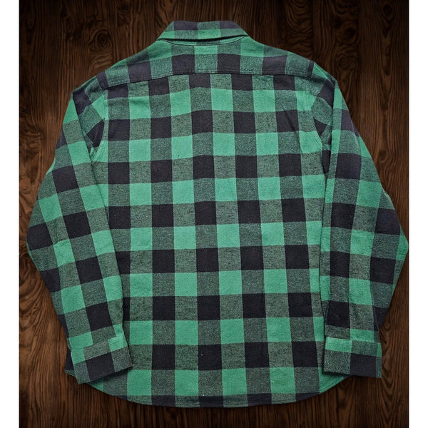 Schott Bros NYC Buffalo Check Flannel Shirt Men's M Green Black Cotton Workwear