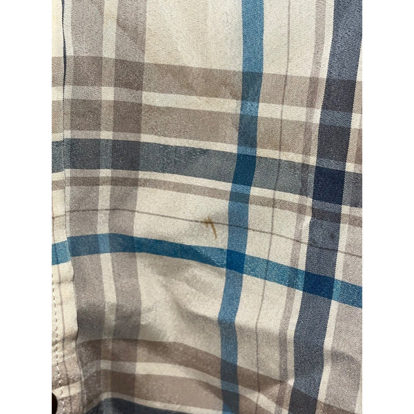 prAna Men’s Tan Plaid Button Down Shirt Long Sleeve Collared Casual Sz XL