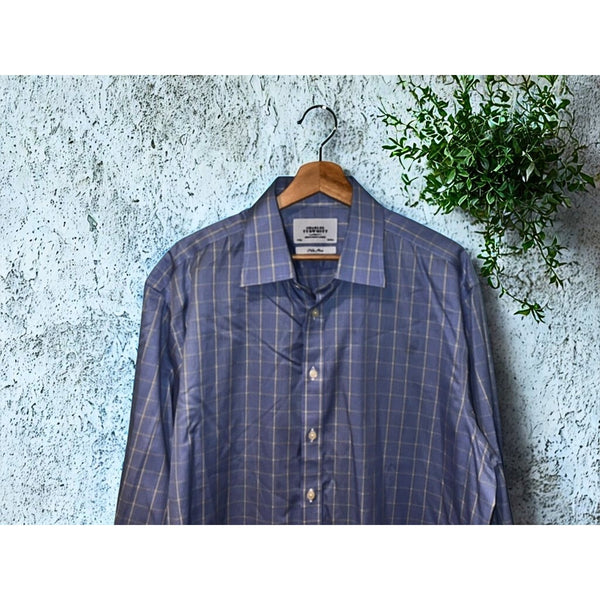 Charles Tyrwhitt Dress Shirt Non Iron Slim Fit Check Men's 17/35
