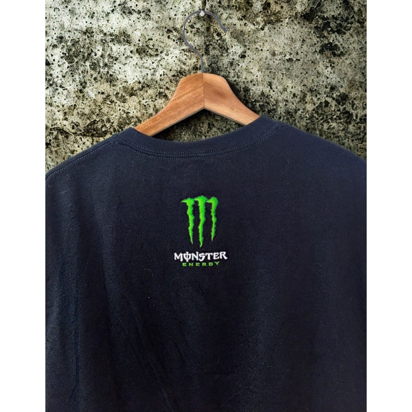 Monster Energy T-Shirt Unleash The Beast Black Y2K Graphic Tee Men’s L