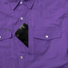 Poncho Outdoors Billy Bob Western Snap Shirt Purple Pearl Snaps Men's L EUC