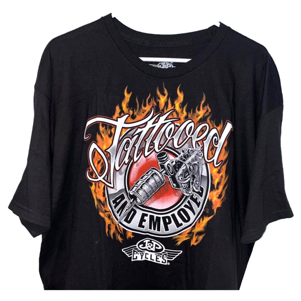 J&P Cycles Tattooed And Employed Motorcycles Biker Size XL T-shirt