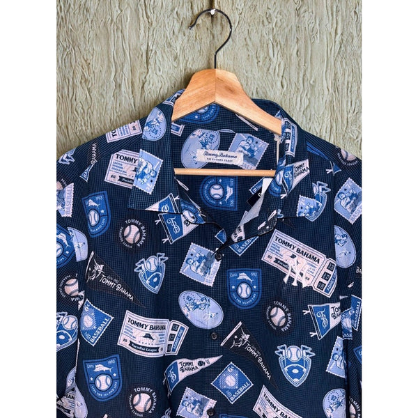 New York Yankees Tommy Bahama Island Zone Shirt Blue MLB Print XL NWT Rare