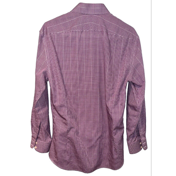 Charles Tyrwhitt Dress Shirt Non Iron Extra Slim Fit Purple Check Men's 16.5/33