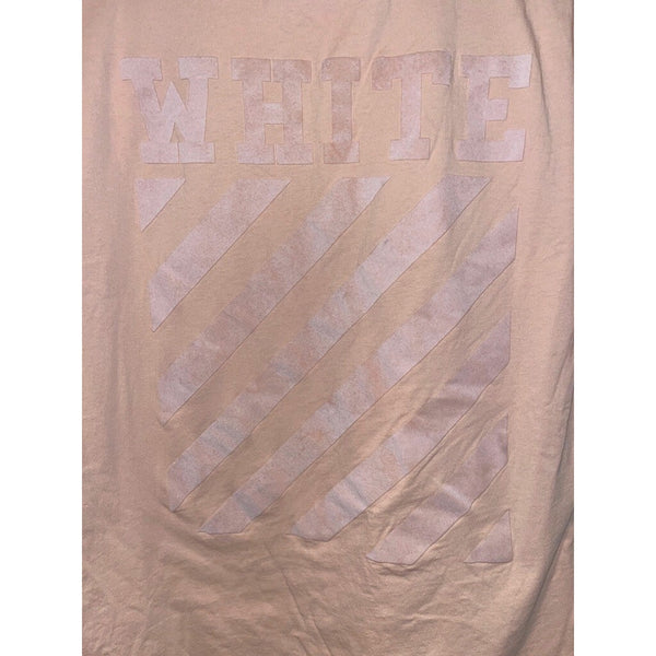 Off-White c/o Virgil Abloh x Kith 2017 Pink Main Label Tee Shirt Sz. M Authentic