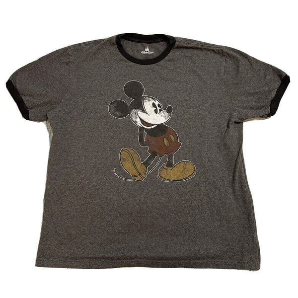 Disneyland Resort Walt Disney World Gray Short Sleeve Mickey Mouse T Shirt XL