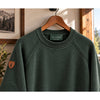 Le Alfré Crewneck Sweater Men's XL Hunter Green Cotton Elbow Patch Made Portugal