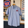 Jersey Mike's Subs Shirt Mens Medium Blue Short Sleeve Button Uniform