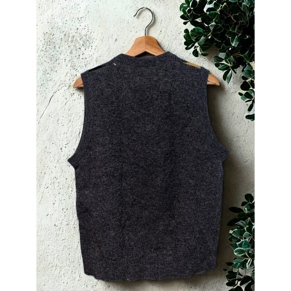 Lord Jeff Argyle Shetland Wool Sweater Vest USA Made Mens M Vintage 80s