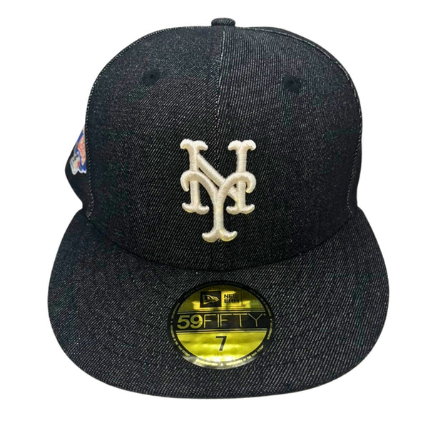 New York Mets Denim Hat Baseball New Era 59FIFTY Black Cap All Star Game Size 7