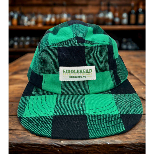 Fiddlehead Brewing Company Shelburne VT Decky 984 Plaid 5 Panel Cap EUC