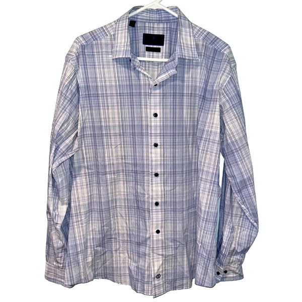 David Donahue Striped Fusion Performance Shirt Men's 17.5 XL