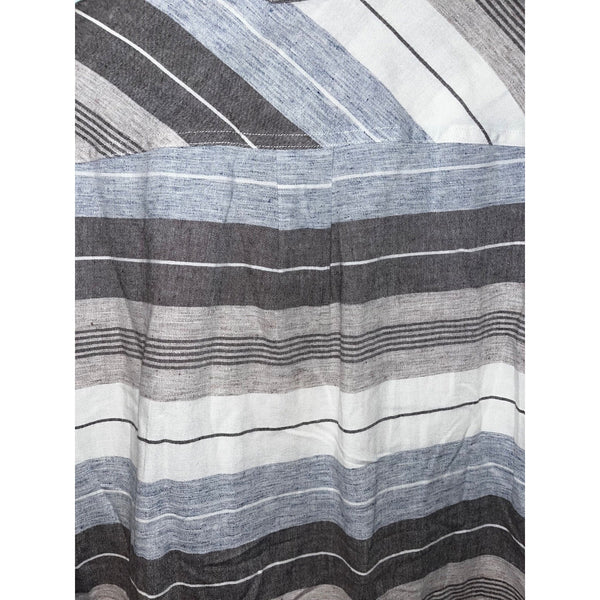 Flint & Tinder Mens Cotton Shirt Brown/Gray Striped Large Made in USA