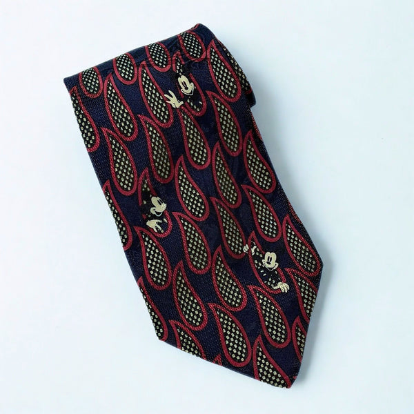 Mickey Mouse Vintage Mickey Inc 4″ x 59″ Graphic Tie Hidden Mickey 100% Silk