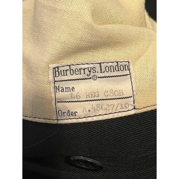 Burberrys London Burella Wool Coat Black 46R Made England Vintage Trench