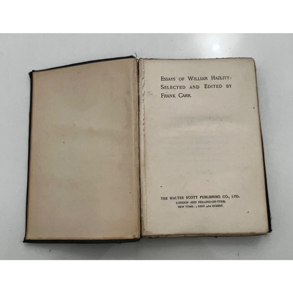 Essays William Hazlitt by Frank Carr HC From Mt. Holyoke 1913 With Notes