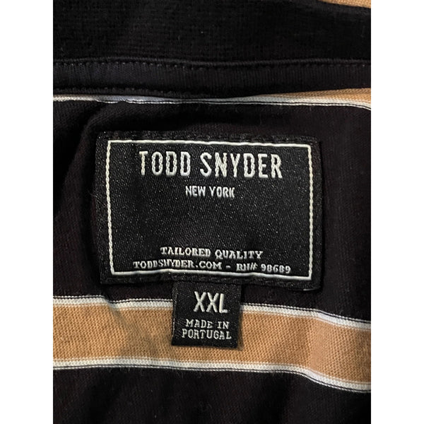 Todd Snyder Striped Boxy Tee Men's 2XL Black Brown Cotton Portugal NWOT Rare