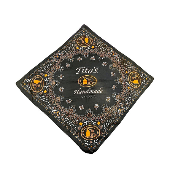 Tito's Handmade Vodka Austin, Texas- Black & Orange Bandana/Scarf/ Handkerchief