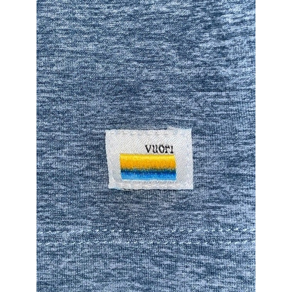 Vuori Strato Tech Polo Large Heather Blue Performance Stretch Golf Polo V188
