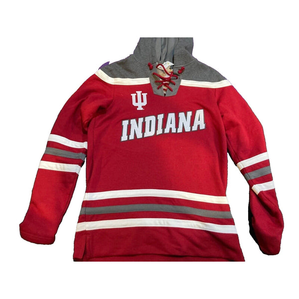 Indiana Hoosiers Hoodie Champion Hockey Style Sweatshirt NWOT Mens Sz Small