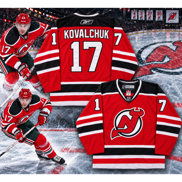 New Jersey Devils Ilya Kovalchuk #17 Reebok CCM NHL Jersey Sz 54 XL Fight Strap