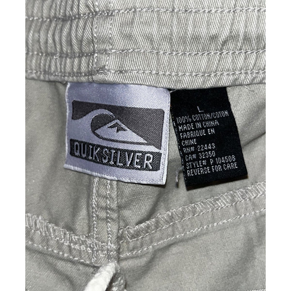 Quiksilver Vintage Y2K Gray Baggy Drawstring Shorts Mens Large Skater