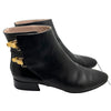 Chloe Double Buckle Black Flat Ankle Boot Gold Hardware Sz. 36.5 Made in Italy