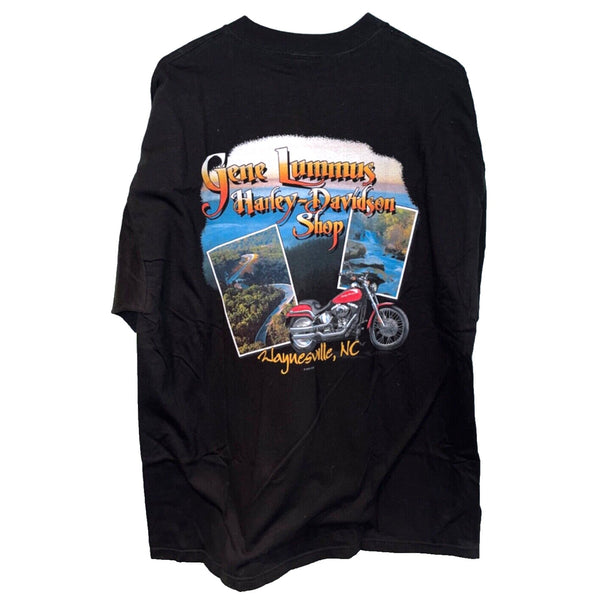 Harley Davidson Gene Lummus Waynesville North Carolina XL Rare Biker T Shirt Tee
