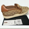 Coach Wells Slip On Sneakers C4393 Sig PVC Khaki Saddle Women’s 9B NIB