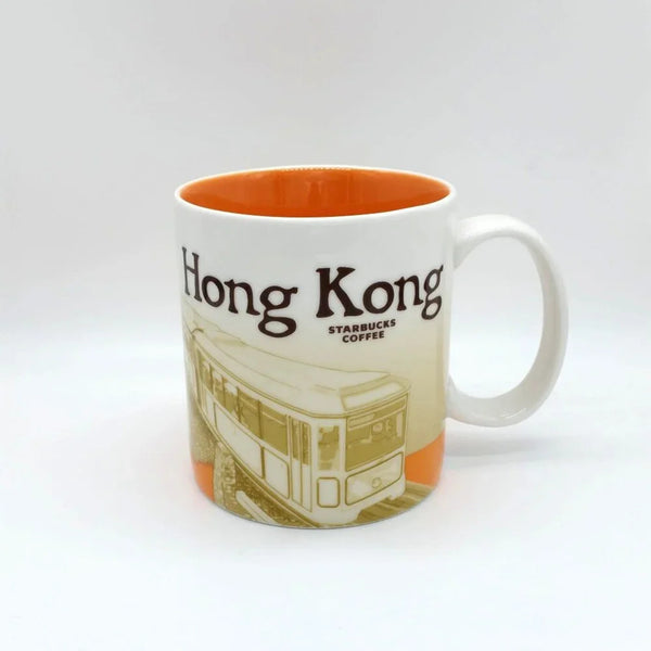 Starbucks Hong Kong Global Icon Collector Series Mug 2009 16oz Orange White