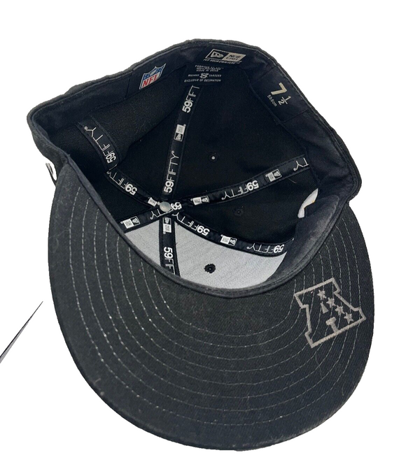 PITTSBURGH STEELERS New Era 59Fifty Gorra/Sombrero Ajustado Talla 7 1/2 Negro