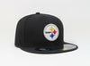 Gorra ajustada del equipo Pittsburgh Steelers en el campo, negra, New Era 59Fifty, gorra para hombre y mujer