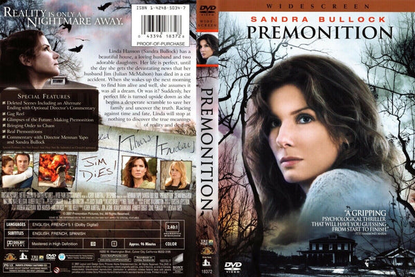Premonition (Widescreen Edition) - DVD - VERY GOOD Sandra Bullock