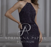 Adrianna Papell 40134 Beaded Blouson Bridesmaid Dress 14 NWT Black $350 (SAMPLE)