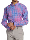 David Donahue Fusion Camisa de vestir de algodón a cuadros con ajuste de ajuste Berry para hombre 17,5 XL
