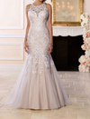 Stella York 6600 Vestido de Novia Sirena con Escote Halter Talla 16 (MUESTRA)