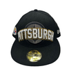 PITTSBURGH STEELERS New Era 59Fifty Gorra/Sombrero Ajustado Talla 7 1/2 Negro